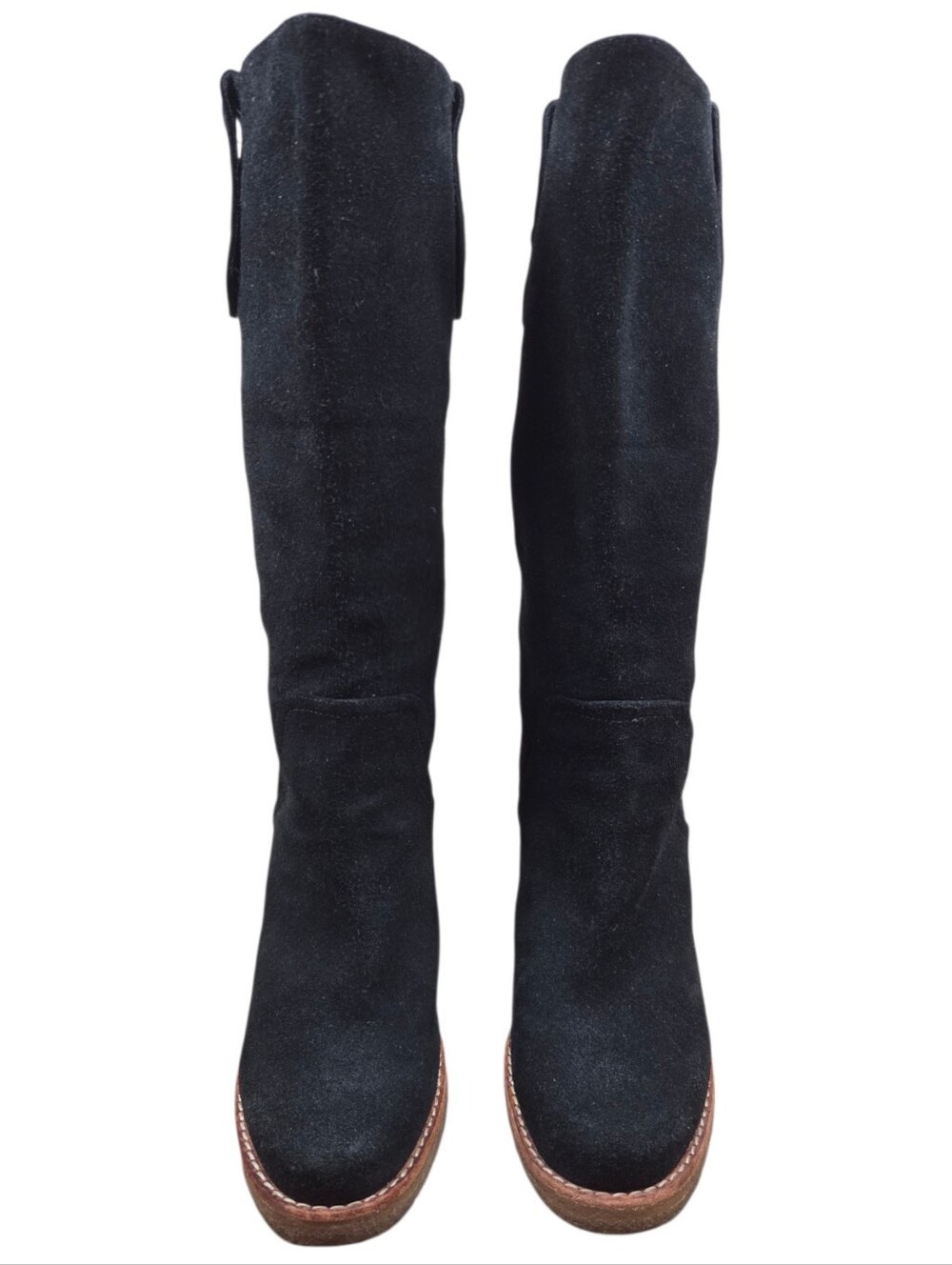 UGG Australia Josie Tall Black Suede Heel Boots Women's Size US 7.5 Fall Boho - Picture 4 of 12